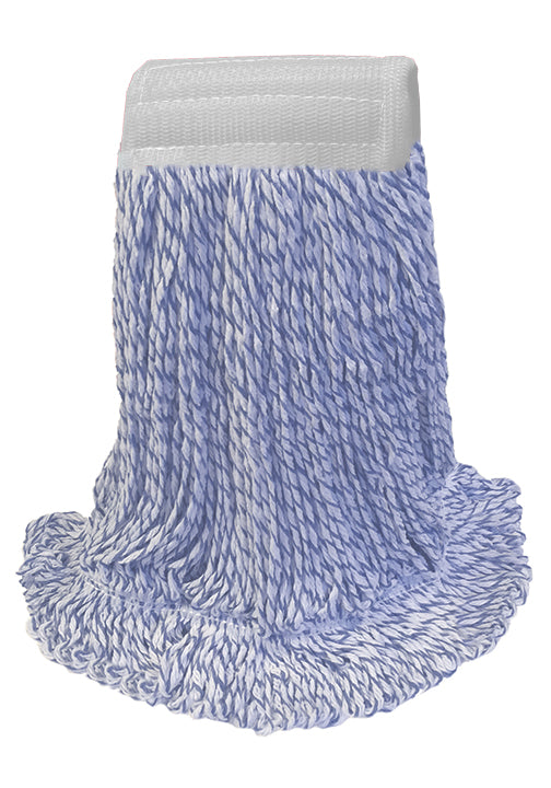 Blue/White Rayon Blend Looped-End Finish Applicator Wet Mop