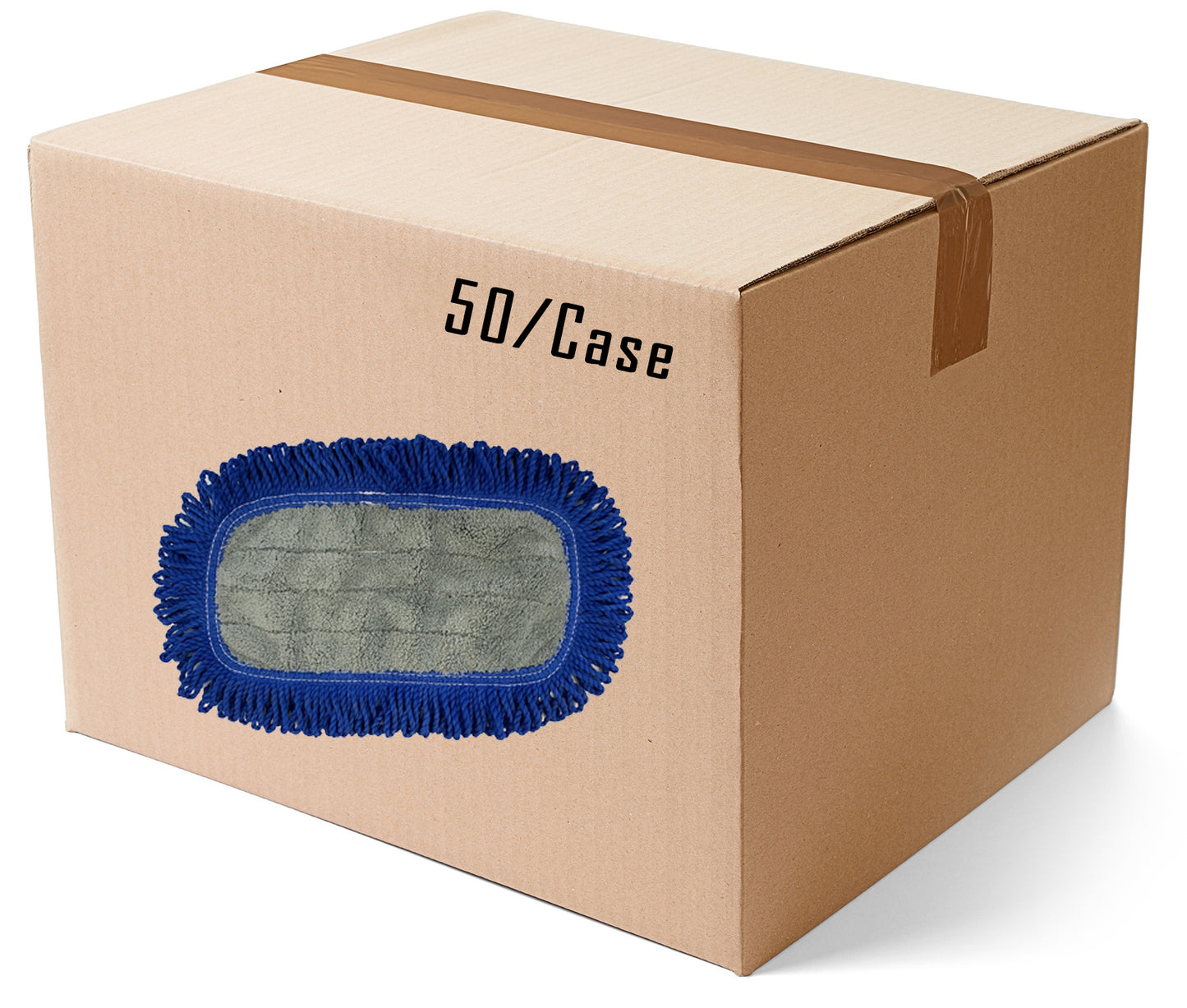 12" - Dust Mop with Fringe Yarn Microfiber Hook and Loop Pad