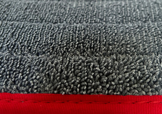 True 18" Microfiber Finish Pad - Gray with Red Binding