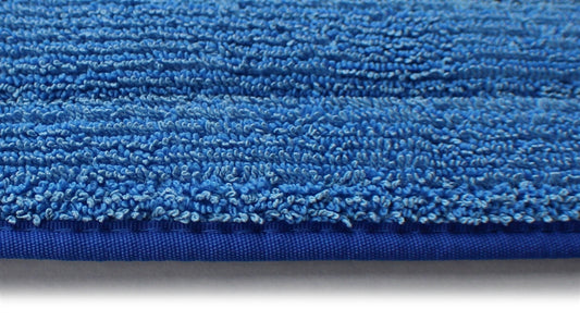 EACH 18" STANDARD LOOP PILE Microfiber Hook and Loop Wet/Dry Mopping Pads w/BLUE Binding