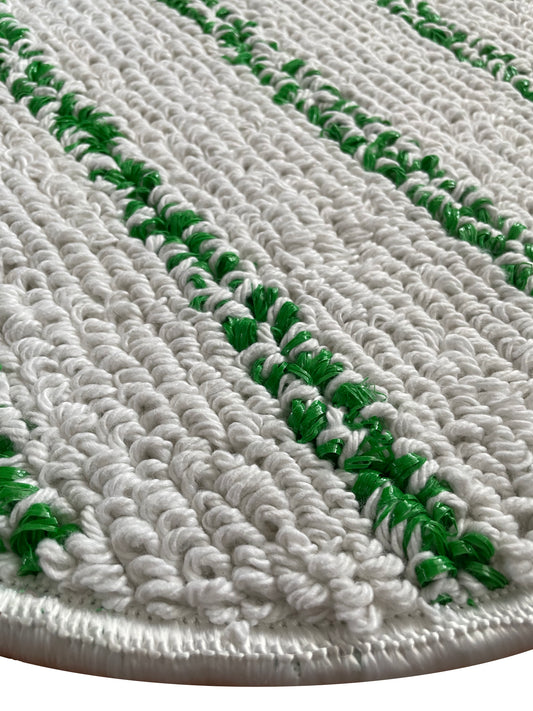 Low-Profile Rayon Blend Carpet Bonnet with Green Scrub Strips