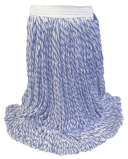 Blue/White Rayon Blend Looped-End Finish Applicator Wet Mop