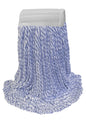 Blue/White Rayon Blend Looped-End Finish Applicator Wet Mop
