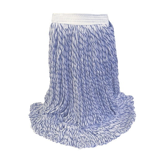 Blue/White Rayon Blend Looped-End Finish Applicator Wet Mop