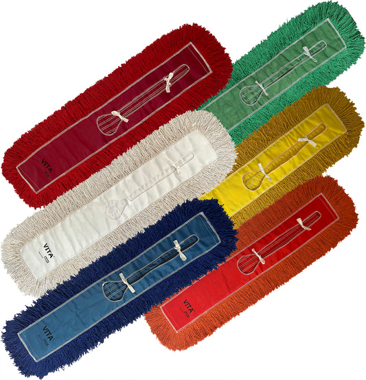 Dust Mops — Twisted Closed-Loop Industrial Grade — Launderable