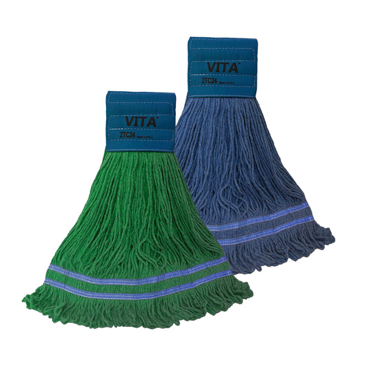 Industrial Laundry-Style Antimicrobial Looped-End Wet Mop — 9" Band