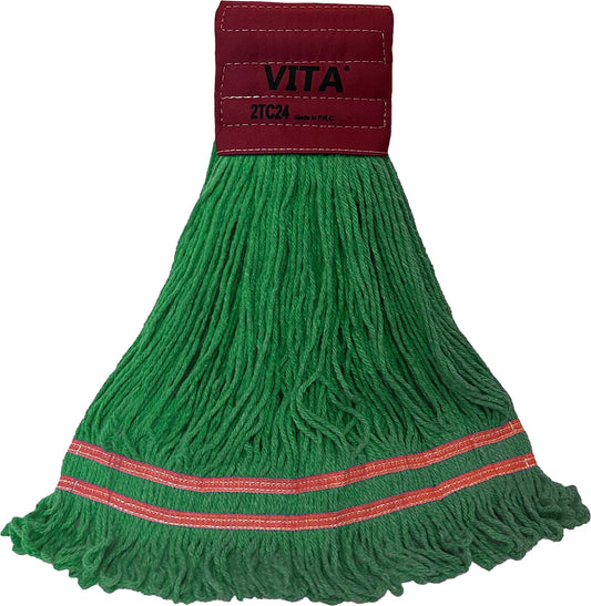 Industrial Laundry Style Antimicrobial Looped-End Wet Mop - 9" BAND